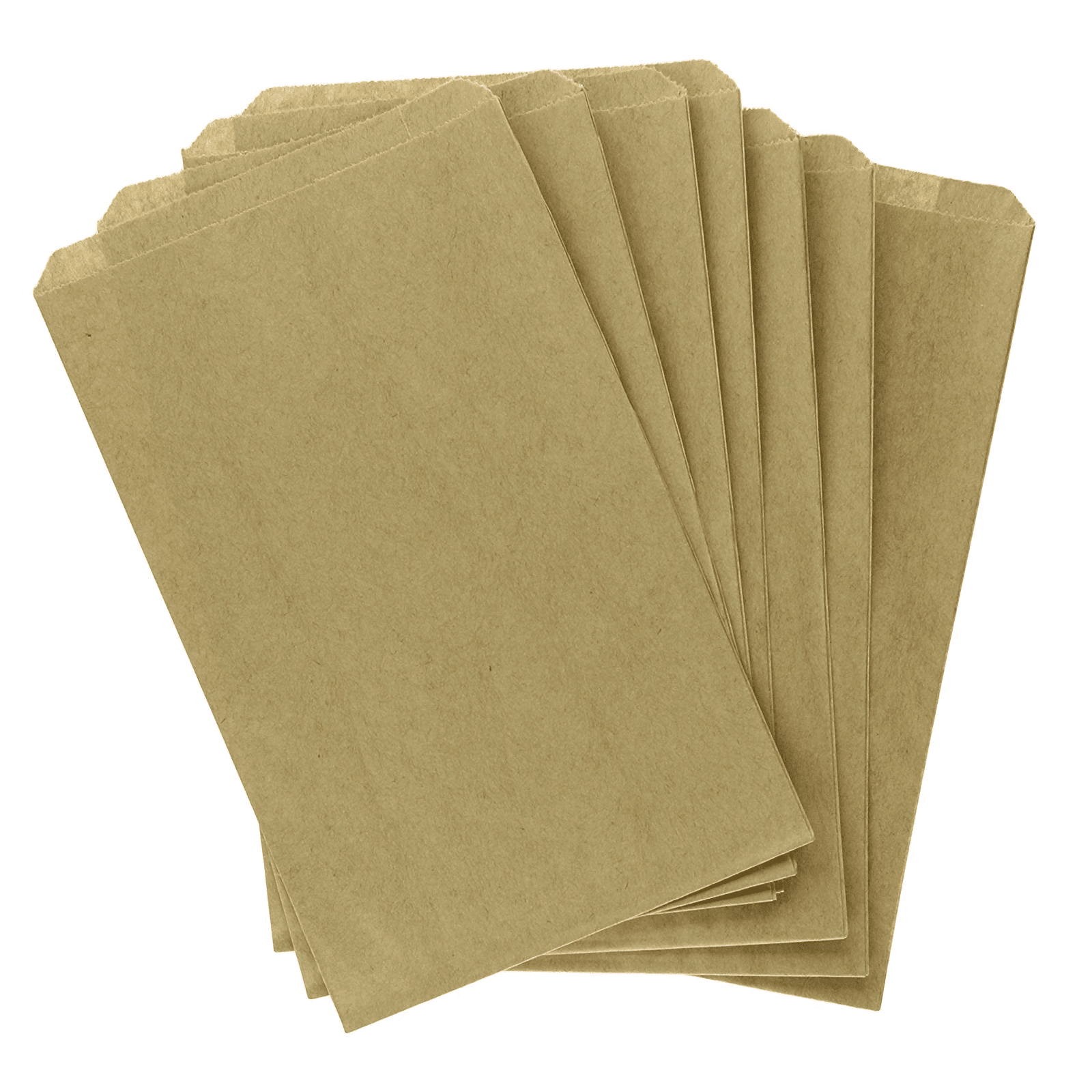 Flexicore Packaging 5 inchx7.5 inch - 100 pcs- Natural Brown Flat Kraft Merchandise Bag, Shopping, Jewelry, Party, Candy Bags