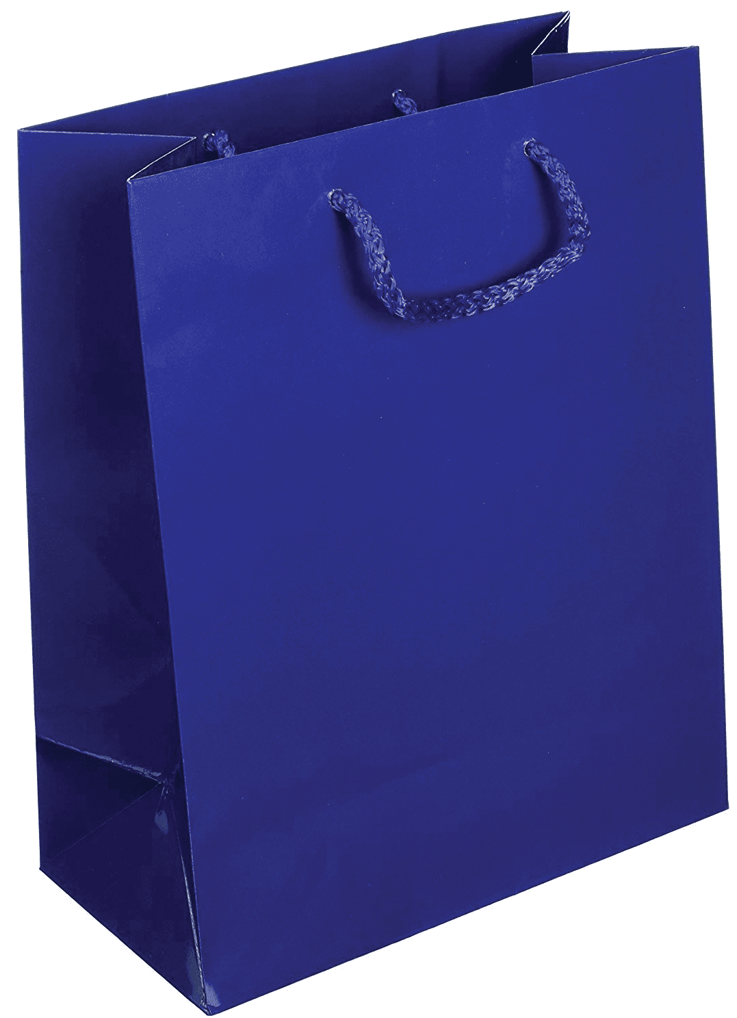 Flexicore Packaging® 8"x4.75"x10" - 25 pcs - Navy Blue Gloss Laminated Heavy Paper Tote Bag