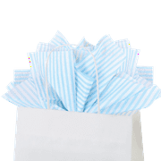 Flexicore Packaging Light Blue Pin Stripe Gift Wrap Tissue, (50 Sheets)