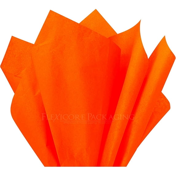 Flexicore Packaging Orange Gift Wrap Tissue, (10 Rolls)