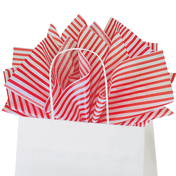 Flexicore Packaging Red Pin Stripe Gift Wrap Tissue, (10 Sheets)