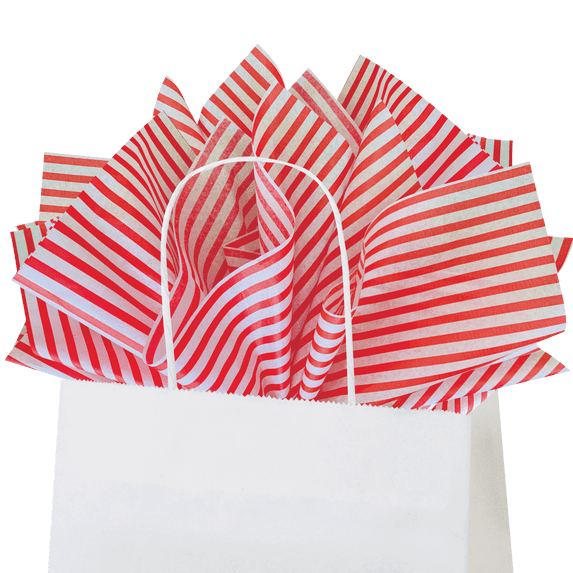 Flexicore Packaging Red Pin Stripe Gift Wrap Tissue, (100 Sheets)