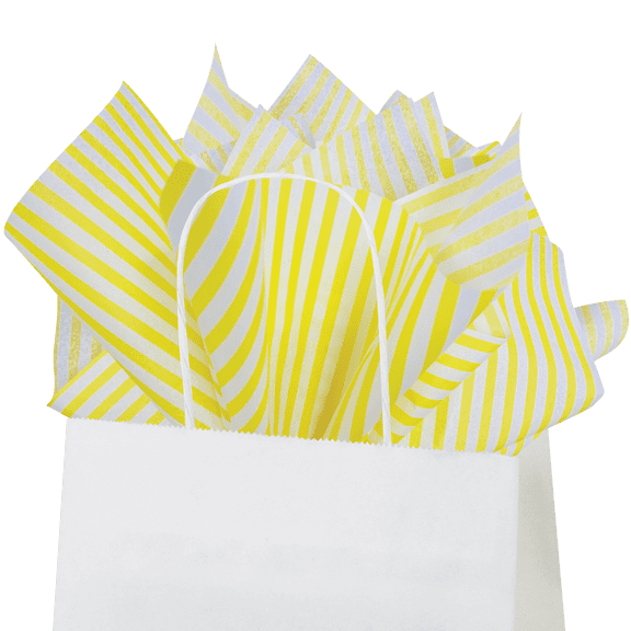 Flexicore Packaging Yellow Pin Stripe Gift Wrap Tissue, (10 Sheets)