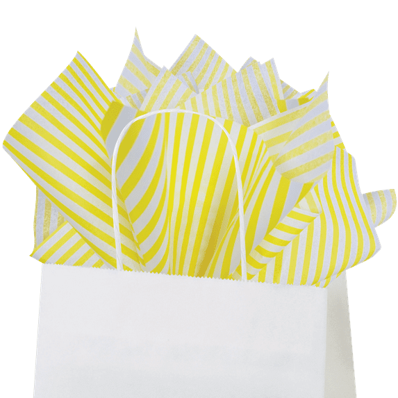 Flexicore Packaging Yellow Pin Stripe Gift Wrap Tissue, (100 Sheets)