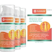Flexigen Pain Relief Cream with Frankincense and Menthol, Fast-Acting, Cooling, 3.2 fl oz, 3 Pack - Relieves Arthritis, Muscle, and Joint Pain
