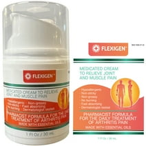 Flexigen Pain Relief Cream with Frankincense oil  and Menthol for Joint, Muscle & Foot Pain Relief, 1 Oz