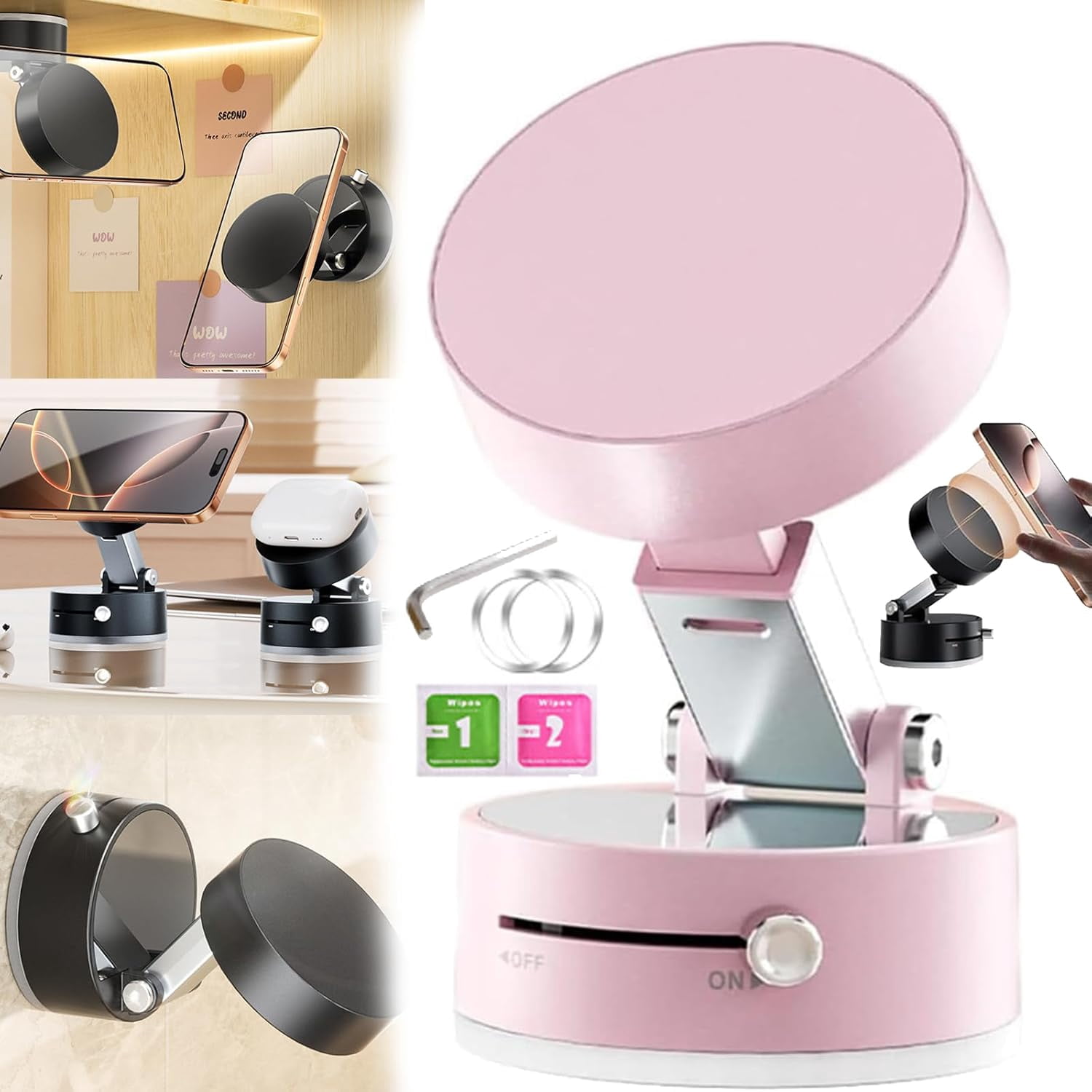 Supporto Magnetico A Ventosa LLELEMAMO FlexiMag: Pieghevole, Doppia Faccia, Per Tutte Le Superfici Lisce