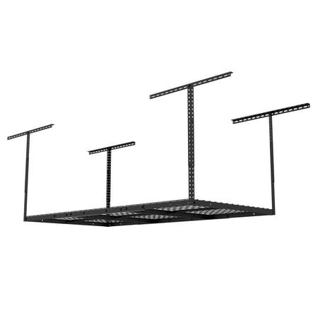 Fleximounts Adjustable Overhead Garage Ceiling Rack, 72"L x 36"W x 40"H, Black