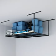 eShelf Stability Heavy Duty Overhead Adjustable Ceiling Storage Rack Garage Storage 4x6 ft - Black