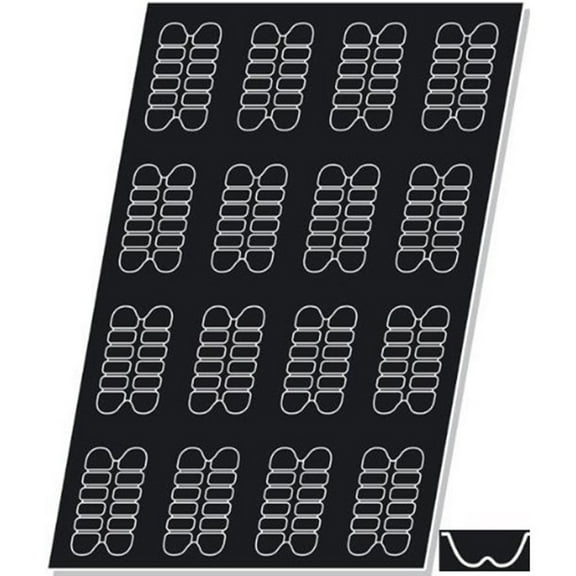 Flexipan, Fluted Cake 3.55 Oz, 110mm x 60mm x 25mm Deep 4-5/16" x 2-3/8" x 1" Deep, 16 Cavities