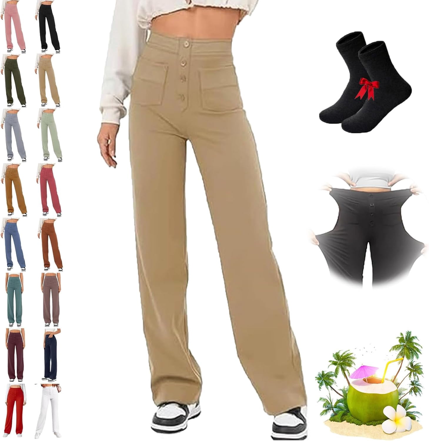 HIGH WAIST STRETCH PANTS main image 0