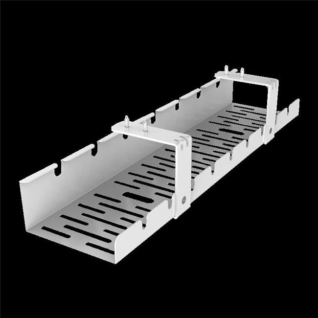 White Metal Under Desk Cable Management Tray