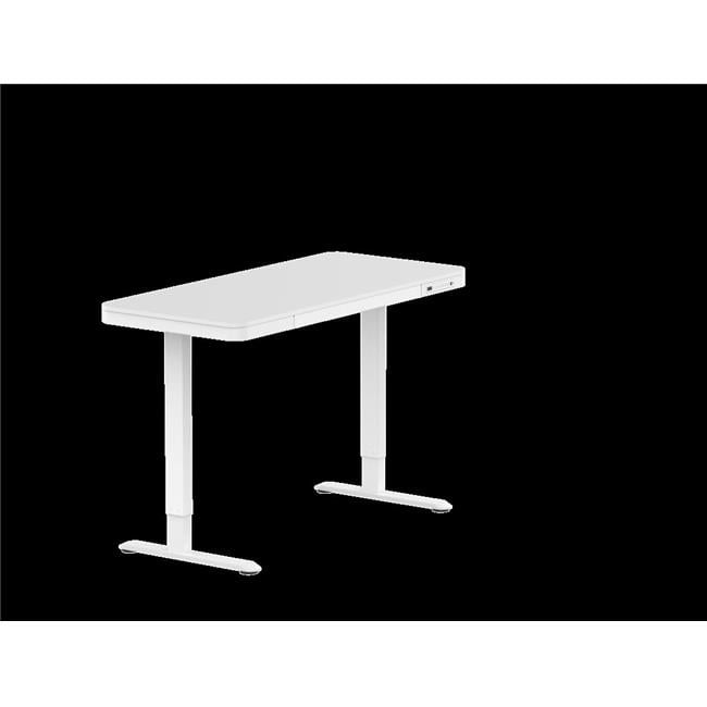 White Adjustable Height Standing Desk with Drawer and USB Ports