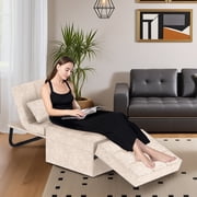Flexispot 4-in-1 Convertible Ottoman Sofa Bed, Folding Sleeper Chair Couch Bed with Adjustable Backrest,Lounge Bed for Small Apartment, Office, Living Room