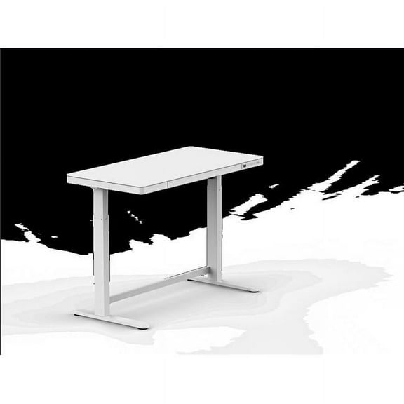 Flexispot EG8W Comhar All-in-One Standing Desk Glass Top, White