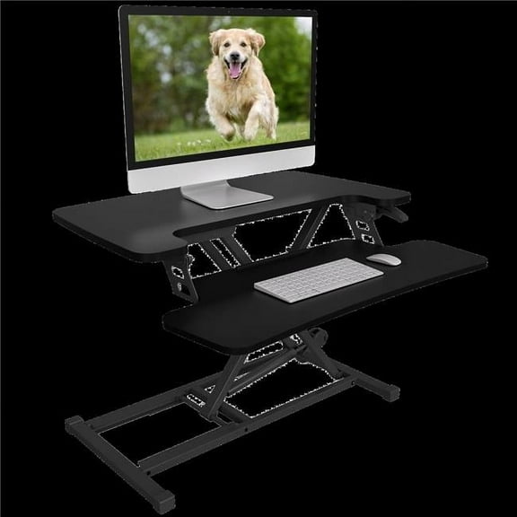 Flexispot M7-E-28B or M27SB 28 in. Alcove Riser Standing Desk Converters, Black