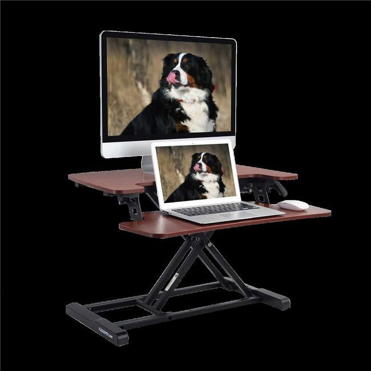 Flexispot M7R-US Alcove Riser Standing Desk Converters, Rustic Brown ...