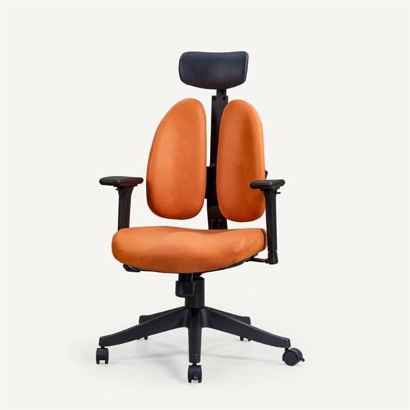 Flexispot OC5TBB Double Backrest Ergonomic Chair, Orange Tech Fabric