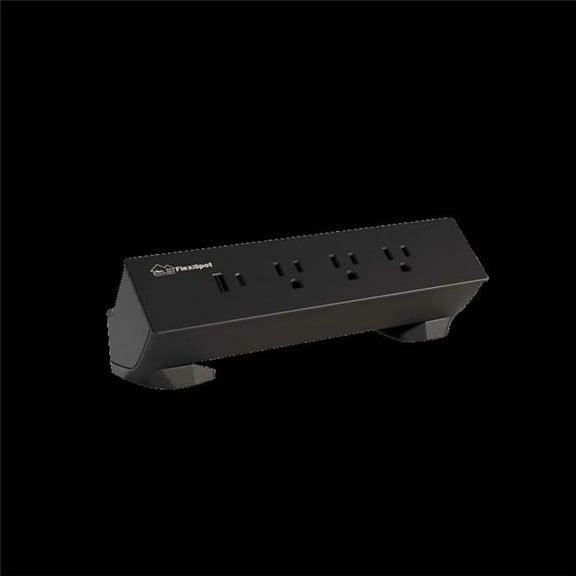 Flexispot PS015B Clamp Power Strip with USB, Black