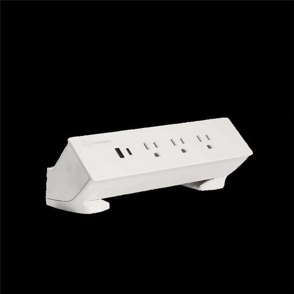 Flexispot PS015W Clamp Power Strip with USB, White