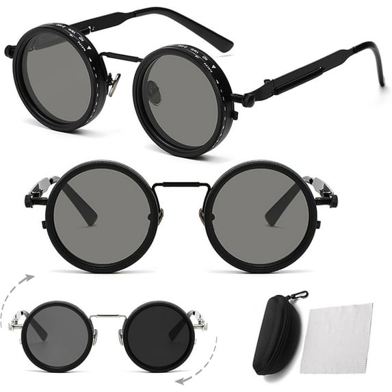 Flexitint Retro Glasses – Adjustable Tint Sunglasses with Built-in ND Filter (1-9 Gear Control)