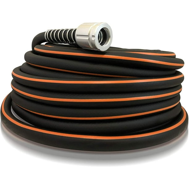 Flexon FLXP58100CN Flextreme Pro Performance Rubber Garden Hose, 100 ft, Black