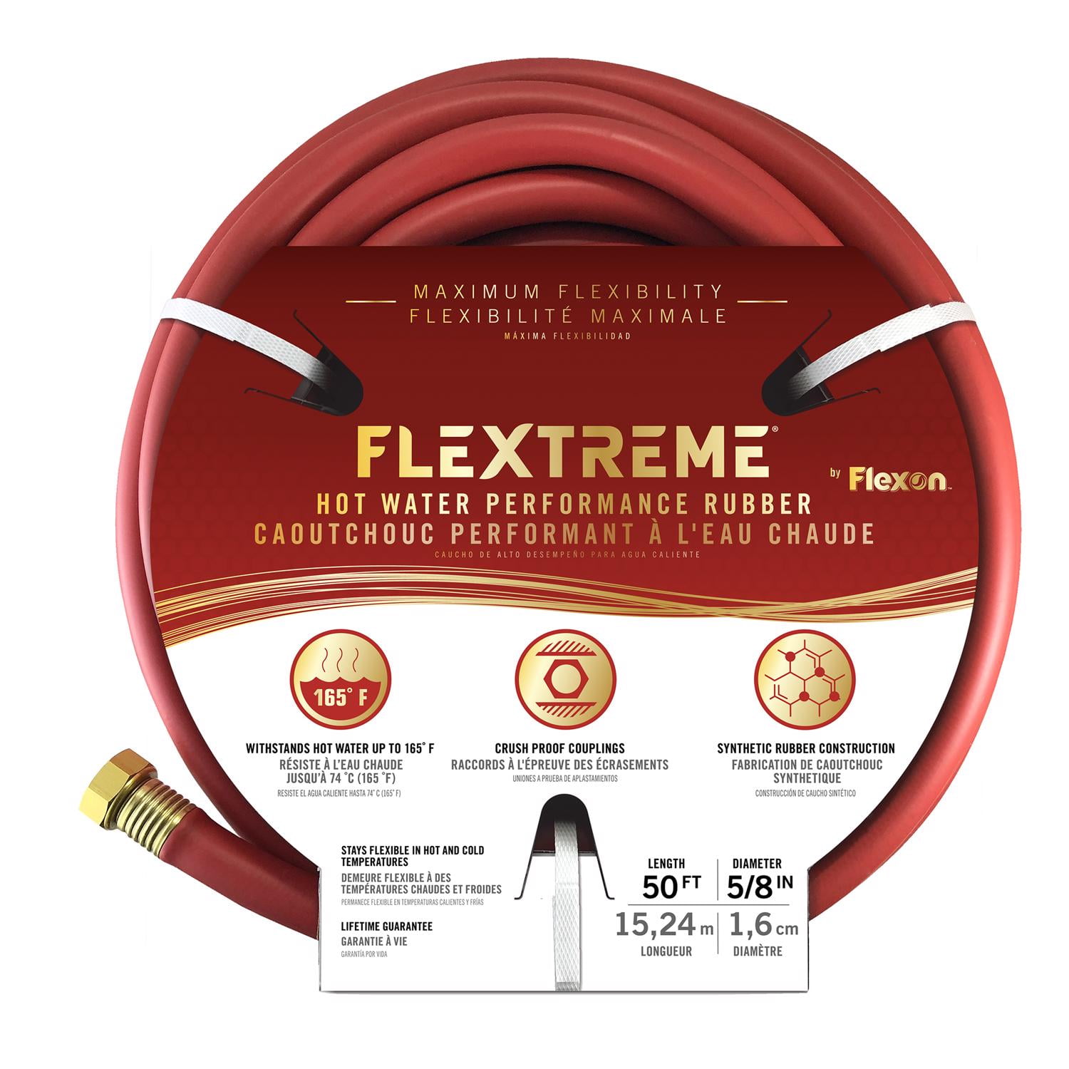 Flexon Flextreme 50 ft Red Heavy Duty Hot Water Hose