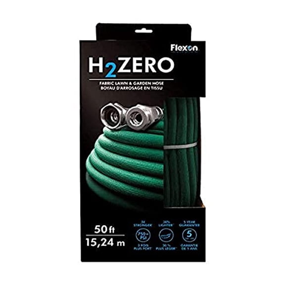 Flexon H2ZERO50CN Lightweight Fabric Garden Hose 50 ft Green