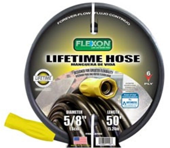 Flexon Lifetime Premium 5/8" x 100' Garden Hose, Black