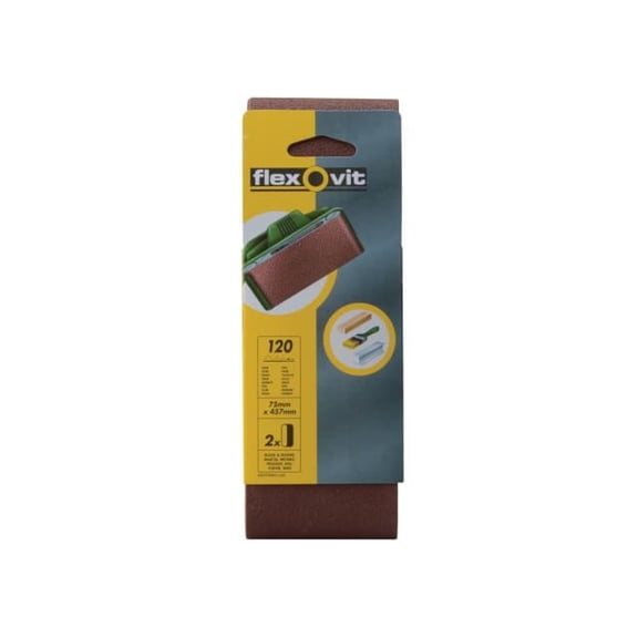 Flexovit - Cloth Sanding Belt 457 x 75mm Fine 120G (Pack 2)