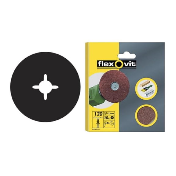 Flexovit - Drill Mountable Disc 125mm Medium 80G (Pack 10)