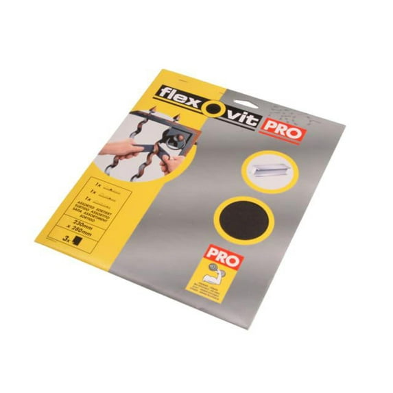 Flexovit - Emery Cloth Sanding Sheets 230 x 280mm Assorted (3)