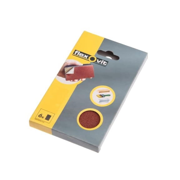 Flexovit - Hook & Loop Sanding Block Refill Kit Coarse 50g (6)