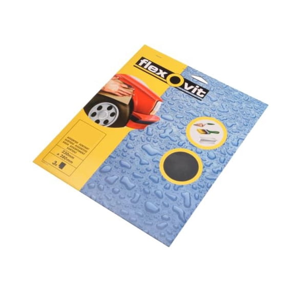 Flexovit - Waterproof Sanding Sheets 230 x 280mm Assorted (3)