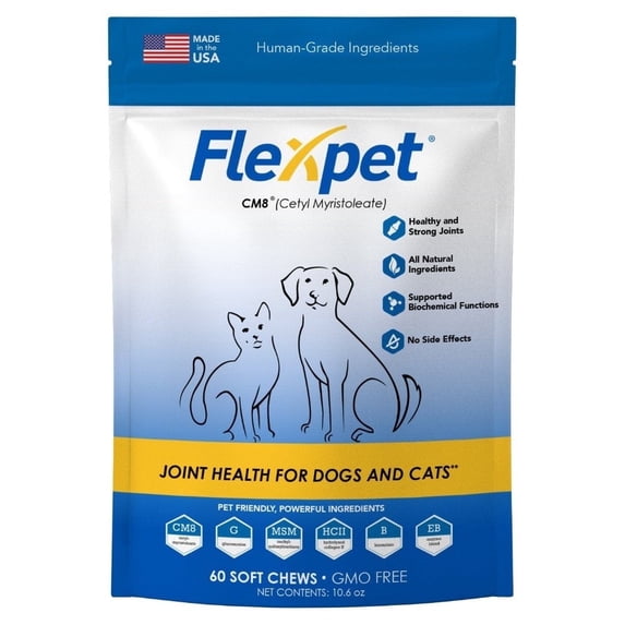 Flexpet with CM8 - Joint Support for Dogs and Cats- Maximum Strength 60 count