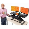 thumbnail image 1 of Flexpro Hero 37 Inch Standing Desk Converter, for Office and Home, Height Adjustable, 2 Level Sit to Stand Workspace with Keyboard Shelf & Monitor Riser, Sit or Stand (Black, 37 x 18 x 4.5 to 20), 1 of 7