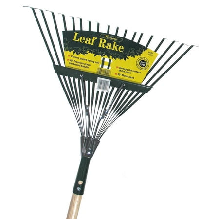 Flexrake 20 in Steel Leaf Rake with Wood Handle