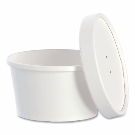 Flexstyle Double Poly Food Combo Packs, 8 oz, White, Paper, 25/Pack, 10 Packs/Carton | Bundle of 2