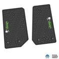 thumbnail image 1 of Flextread Floor Mats for 14-18 Jeep Wrangler JK 2-Door - Mopar Licensed Factory Fit - Black w/ Lime & White Jeep Wave w/o Wheel Insert - 100% Made in USA, 1 of 4