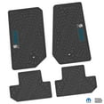 thumbnail image 1 of Flextread Floor Mats for 07-13 Jeep Wrangler JK 2-Door - Mopar Licensed Factory Fit - Black w/ Blue & White Jeep Peace Sign Insert - 100% Made in USA, 1 of 4