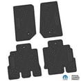 thumbnail image 1 of Flextread Floor Mats for 07-13 Jeep Wrangler JKU 4-Door - Mopar Licensed Factory Fit - Black w/ Jeep Peace Sign Insert - 100% Made in USA, 1 of 4