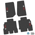 thumbnail image 1 of Flextread Floor Mats for 14-18 Jeep Wrangler JKU 4-Door - Mopar Licensed Factory Fit - Black w/ Red & White Jeep Wave Insert - 100% Made in USA, 1 of 4