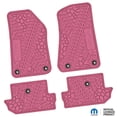 thumbnail image 1 of Flextread Floor Mats for 18-24 Jeep Wrangler JL 2-Door - Mopar Licensed Factory Fit - Pink w/ Jeep Wave & Wheel Insert - 100% Made in USA, 1 of 4
