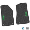 thumbnail image 1 of Flextread Floor Mats for 18-24 Jeep Wrangler JL, Gladiator & 4xe - Mopar Licensed Factory Fit - Black w/ Green Jeep Insert - 100% Made in USA, 1 of 5