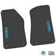 thumbnail image 1 of Flextread Floor Mats for 18-24 Jeep Wrangler JL, Gladiator & 4xe - Mopar Licensed Factory Fit - Black w/ Light Blue Willys Insert - 100% Made in USA, 1 of 5