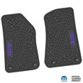 thumbnail image 1 of Flextread Floor Mats for 18-24 Jeep Wrangler JL, Gladiator & 4xe - Mopar Licensed Factory Fit - Black w/ Purple Jeep Insert - 100% Made in USA, 1 of 5