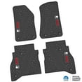 thumbnail image 1 of Flextread Floor Mats for 20-24 Jeep Gladiator - Mopar Licensed Factory Fit - Black w/ Red & White Jeep Wave Insert - 100% Made in USA, 1 of 4
