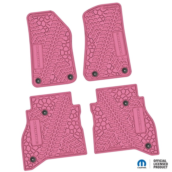 Flextread Floor Mats for 20-24 Jeep Gladiator - Mopar Licensed Factory Fit - Pink w/ Mojave Insert - 100% Made in USA