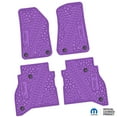 thumbnail image 1 of Flextread Floor Mats for 20-24 Jeep Gladiator - Mopar Licensed Factory Fit - Purple w/ Jeep Wave w/o Wheel Insert - 100% Made in USA, 1 of 4