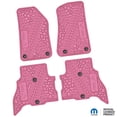 thumbnail image 1 of Flextread Floor Mats for 21-24 Jeep Wrangler 4xe - Mopar Licensed Factory Fit - Pink w/ Jeep Wave & Wheel Insert - 100% Made in USA, 1 of 4